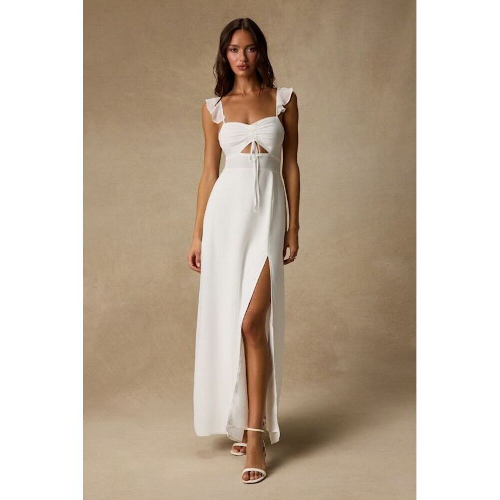 Lulus The Way To Love White Ruffled Maxi Dress - Size M